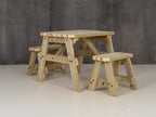 Victoria Rounded Space Saving Picnic Table and Benches Set