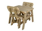 Victoria Space Saving Rounded Picnic Table and Benches Set With Backrest