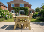 Victoria Space Saving Rounded Picnic Table and Benches Set With Backrest