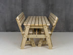 Victoria Space Saving Rounded Picnic Table and Benches Set With Backrest