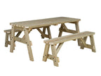Victoria Rounded Space Saving Picnic Table and Benches Set