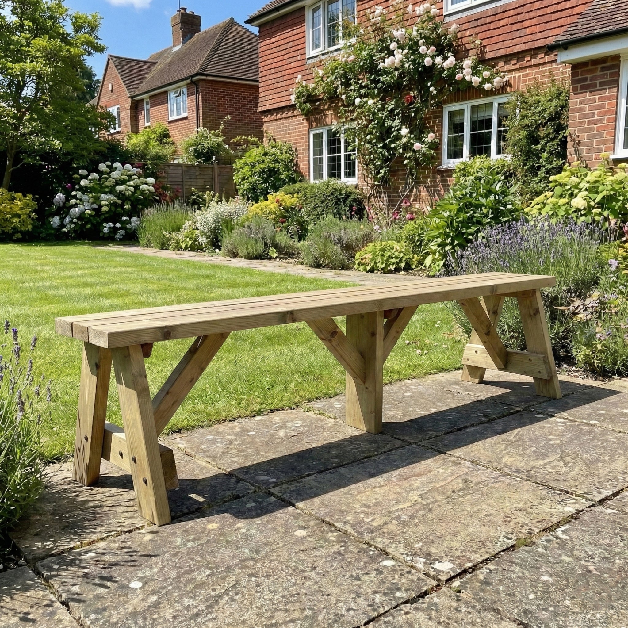 Victoria Wooden Garden Bench Outdoor Fence Seat