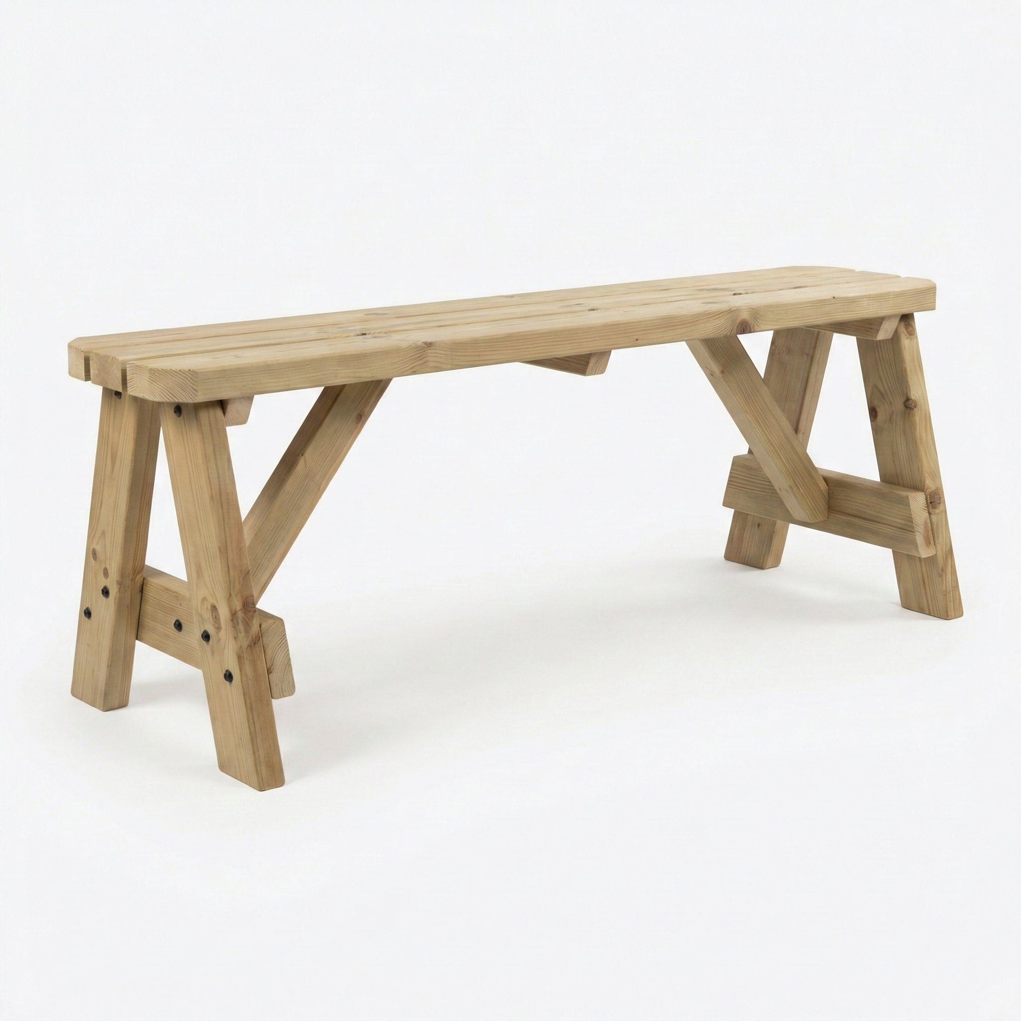 Victoria Wooden Garden Rounded Bench, Outdoor Fence Seat