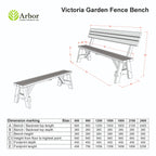 Victoria Wooden Garden Rounded Bench, Outdoor Fence Seat - Rustic Brown Finish