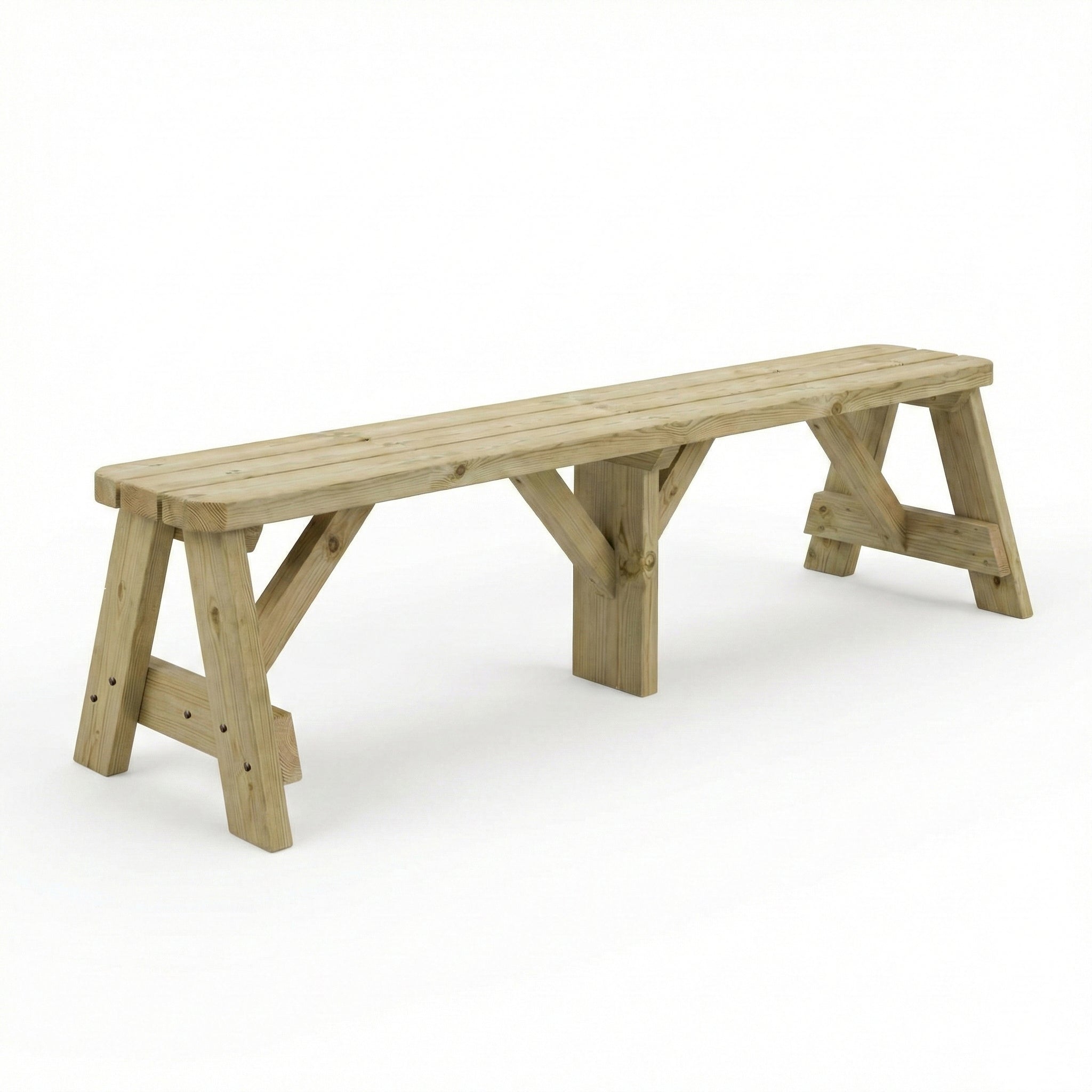 Victoria Wooden Garden Rounded Bench, Outdoor Fence Seat