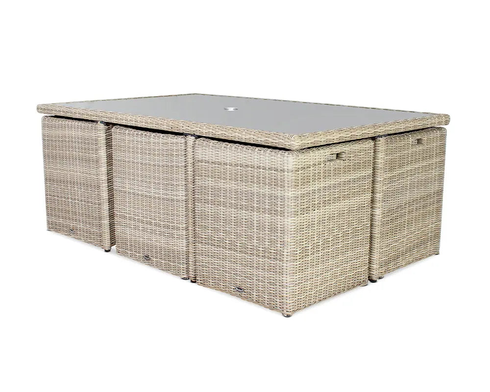 Royalcraft Wentworth 10 Seater Cube Garden Dining Set | Aluminium & Rattan