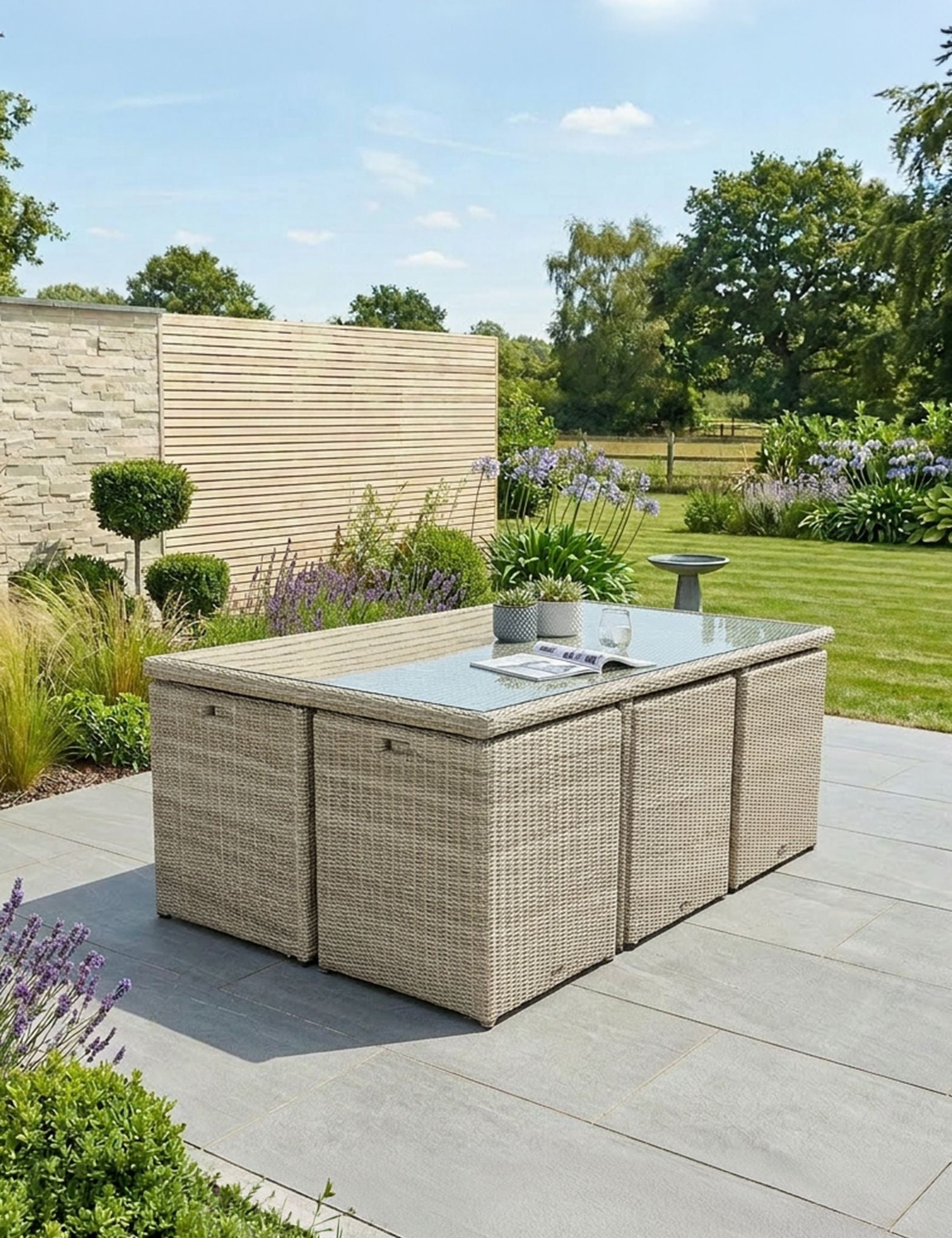 Royalcraft Wentworth 10 Seater Cube Garden Dining Set | Aluminium & Rattan