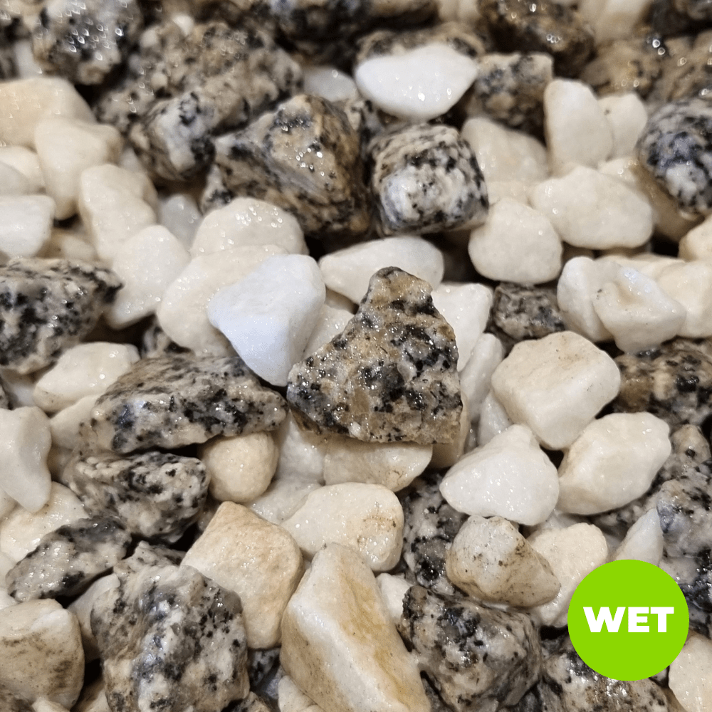Arctic Silver Gravel | 20mm White Marble & Grey Granite Chippings