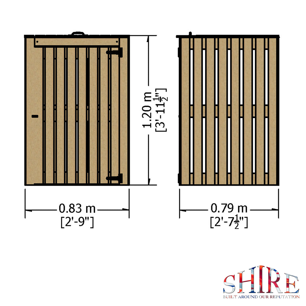 Wheelie Bin Store | 3x3 Pressure Treated Timber Bin Store