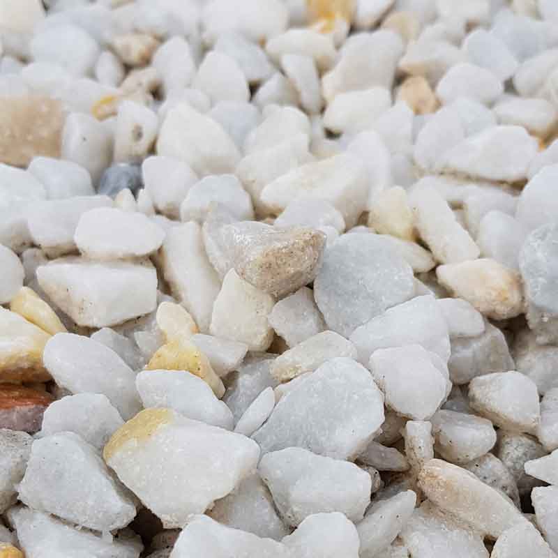 Polar White Marble Chippings | 10mm or 18mm White Gravel
