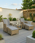 Royalcraft Wentworth 2 Seater Garden Recliner Comfort Set in aluminium and rattan