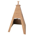 Open-base wooden teepee playhouse for indoor and outdoor children's play
