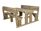 Alders Picnic Table Benches Set With Backrest