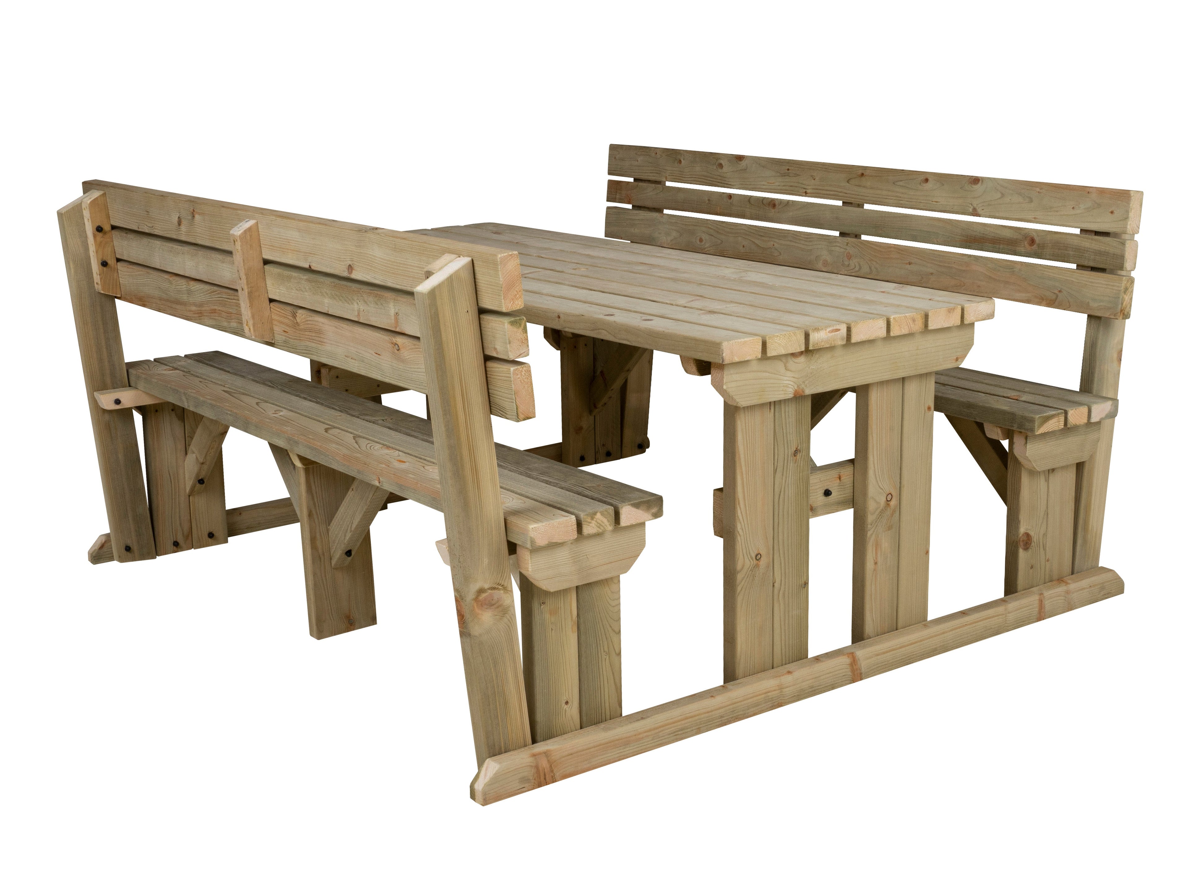 Alders Picnic Table Benches Set With Backrest