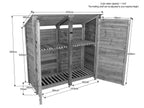 Wall Tool & Log Store with Shelf | 187cm Brown Sloping Back Roof Timber Garden Store