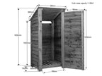 Wooden Garden Tool Storage with Shelf (Roof Sloping Back) W-99cm, H-126cm or 180cm, D-88cm
