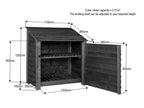 Wooden Garden Tool Storage with Shelf W-119cm, H-126cm or 180cm, D-88cm - Brown Finish