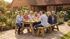 Victoria Picnic Table and Benches Set - Rustic Finish