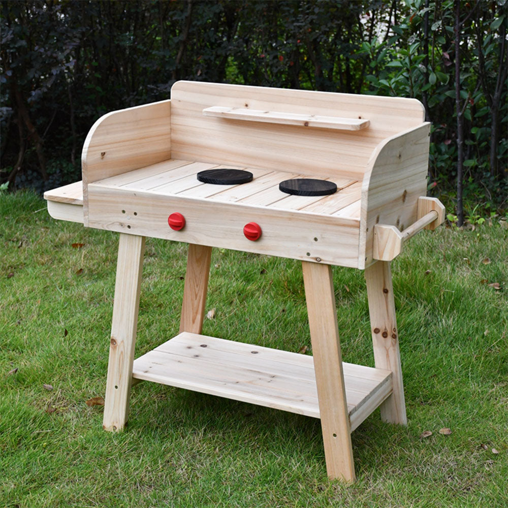 Children's Outdoor Wooden BBQ Stand | Kids' Role-Play Barbecue Toy