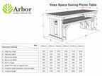Yews Rounded Space Saving Picnic Table and Benches Set