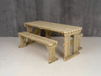 Yews Rounded Space Saving Picnic Table and Benches Set