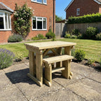 Yews Space Saving Picnic Table and Benches Set