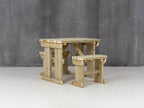 Yews Rounded Space Saving Picnic Table and Benches Set