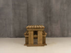 Yews Rounded Space Saving Picnic Table and Benches Set - Rustic Finish