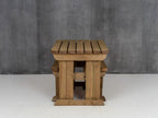 Yews Rounded Space Saving Picnic Table and Benches Set - Rustic Finish