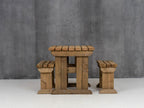 Yews Space Saving Picnic Table and Benches Set - Rustic Finish