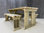 Yews Space Saving Picnic Table and Benches Set