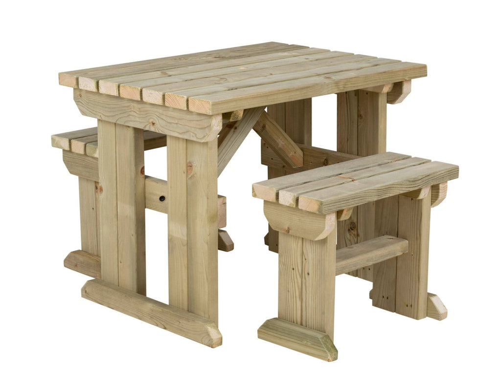 Yews Space Saving Picnic Table and Benches Set