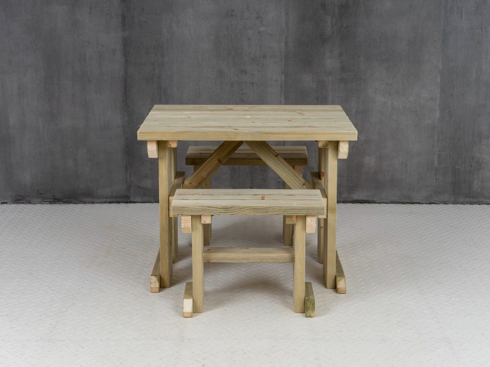 Yews Space Saving Picnic Table and Benches Set