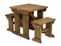 Yews Space Saving Picnic Table and Benches Set - Rustic Finish