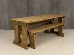 Yews Space Saving Picnic Table and Benches Set - Rustic Finish