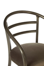 New Foundry Dining Chair | Brown Fabric Curved Dining Chair