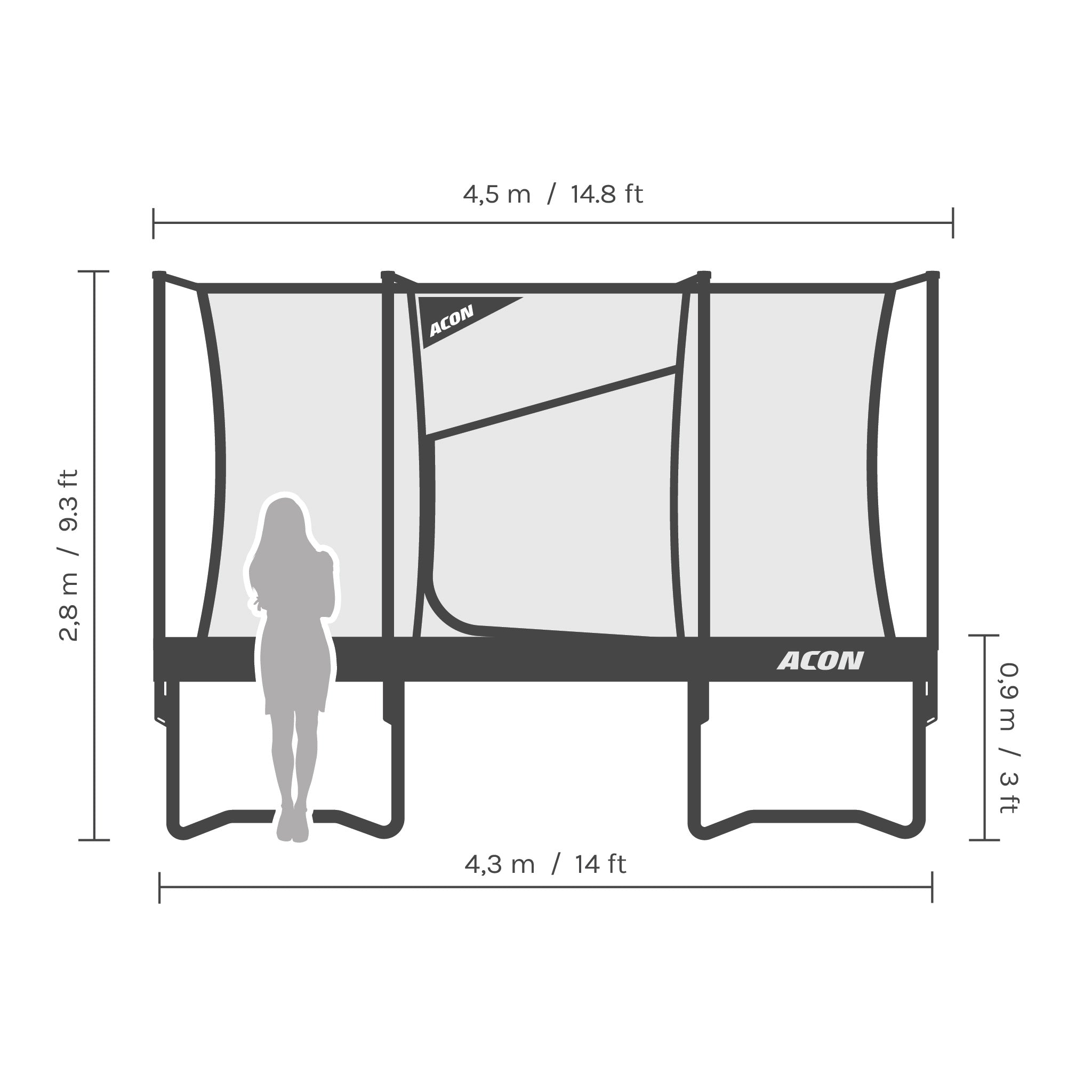 ACON Air 14ft Round Trampoline | Generous Family Jump Zone