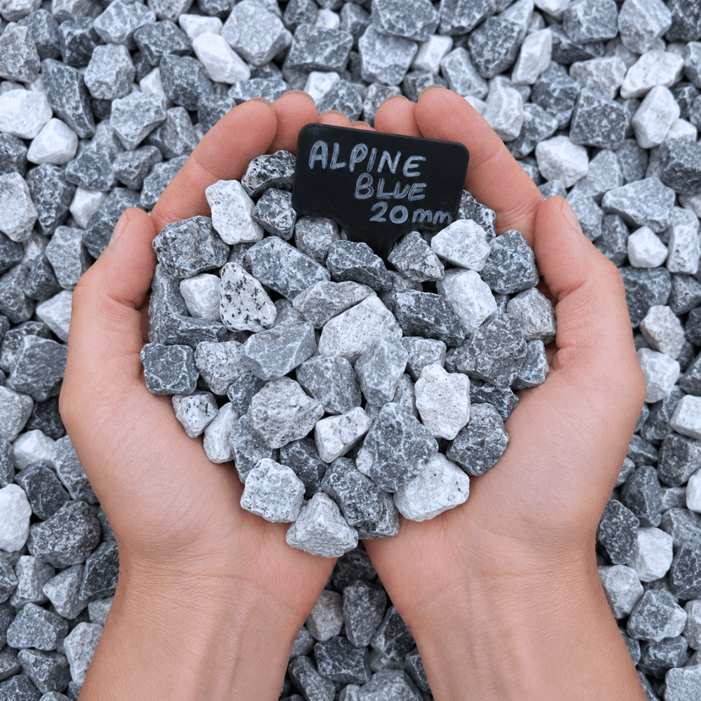 Alpine Blue Gravel | 20mm Blue-Grey Marble Chippings