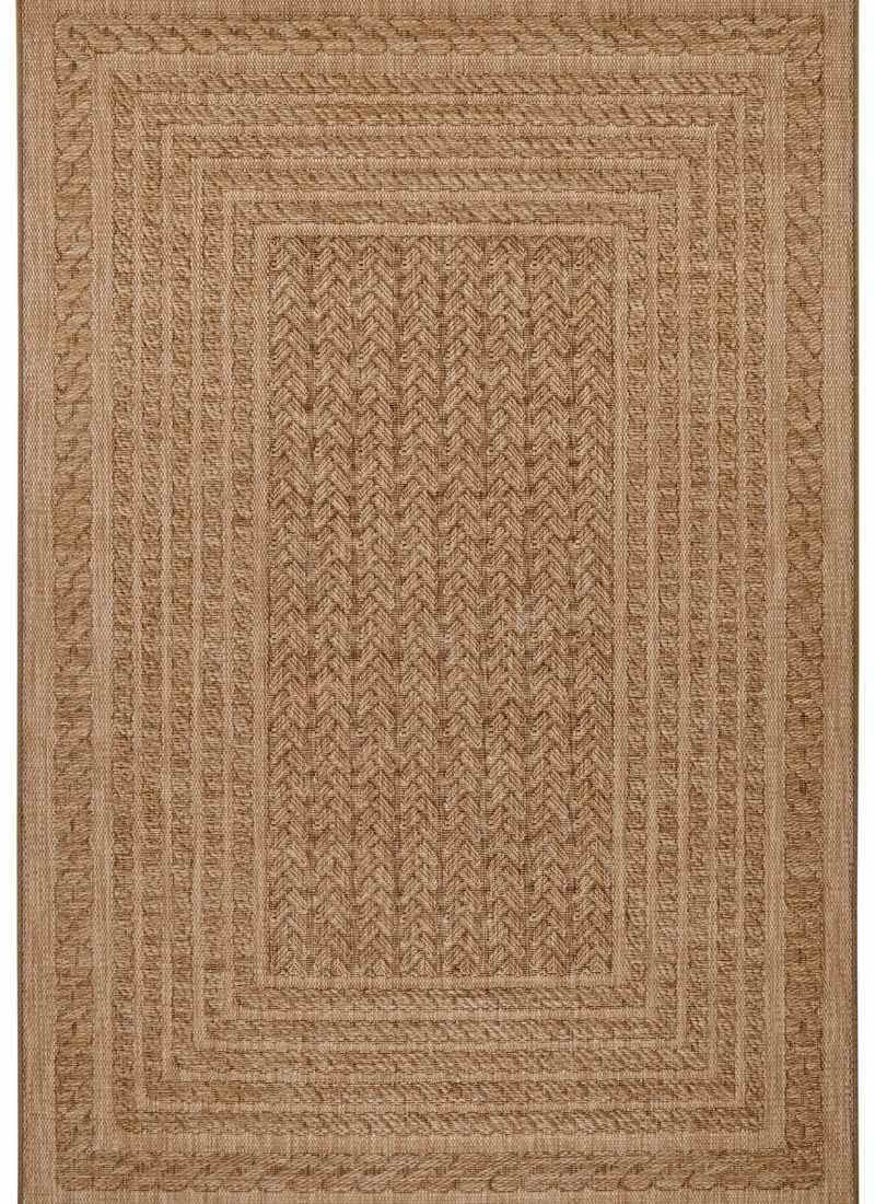 Limonero Indoor Outdoor Rug in beige sisal-look high-low texture