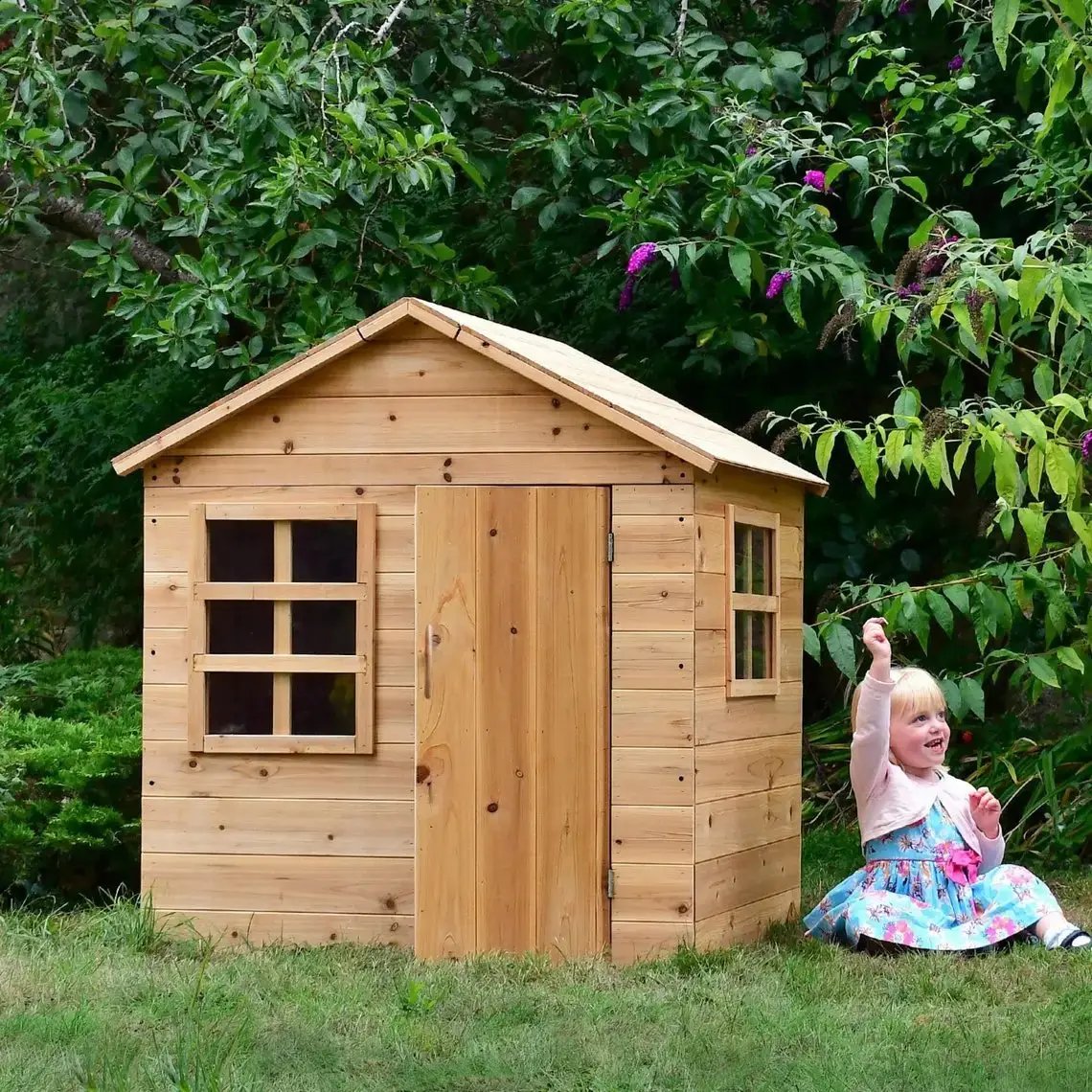 Evermeadow Wooden Playhouse | Kids' Garden Playhouse with Mud Kitchen Option