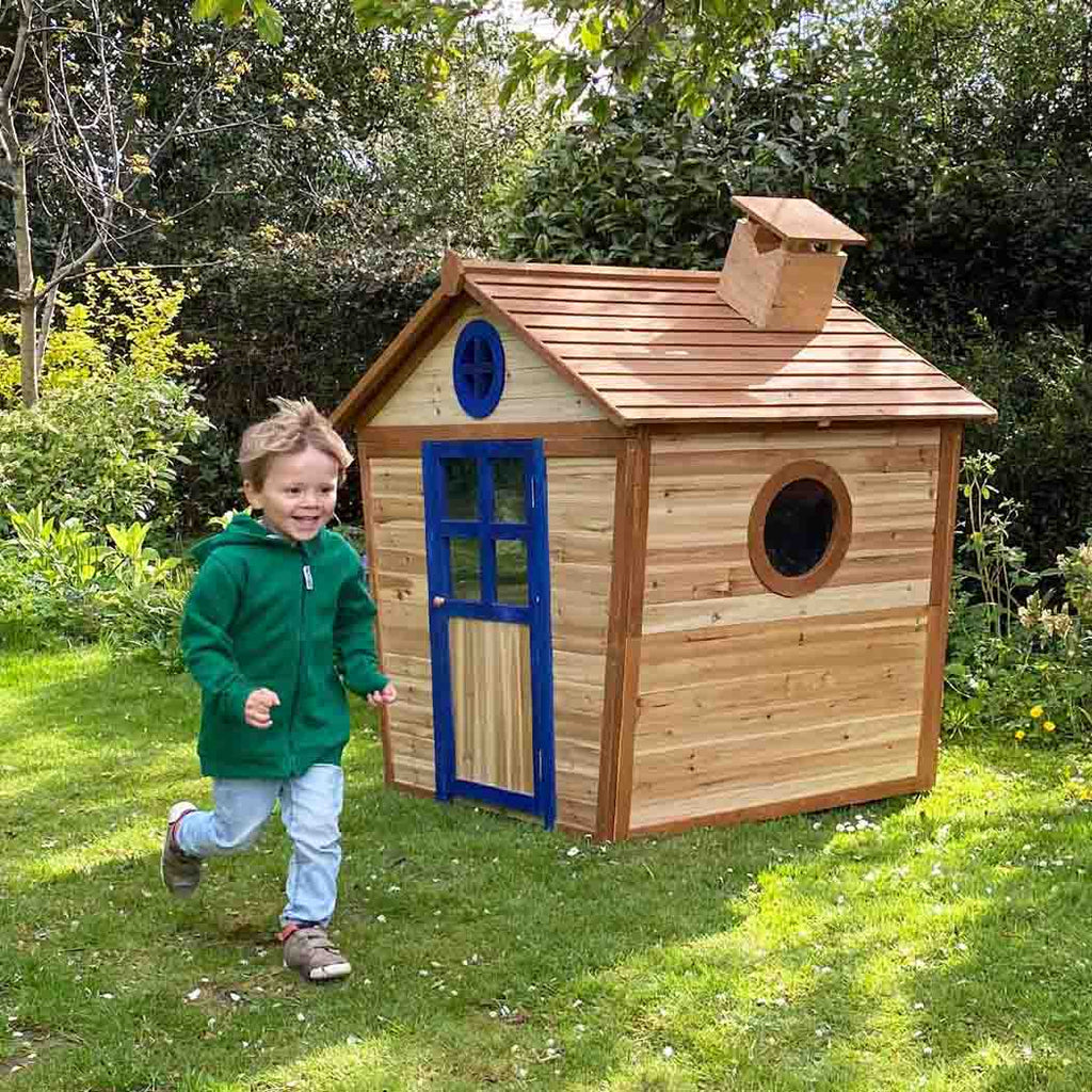 Redwood Lodge Wooden Playhouse | Pre-Painted Fir Kids' Garden Playhouse