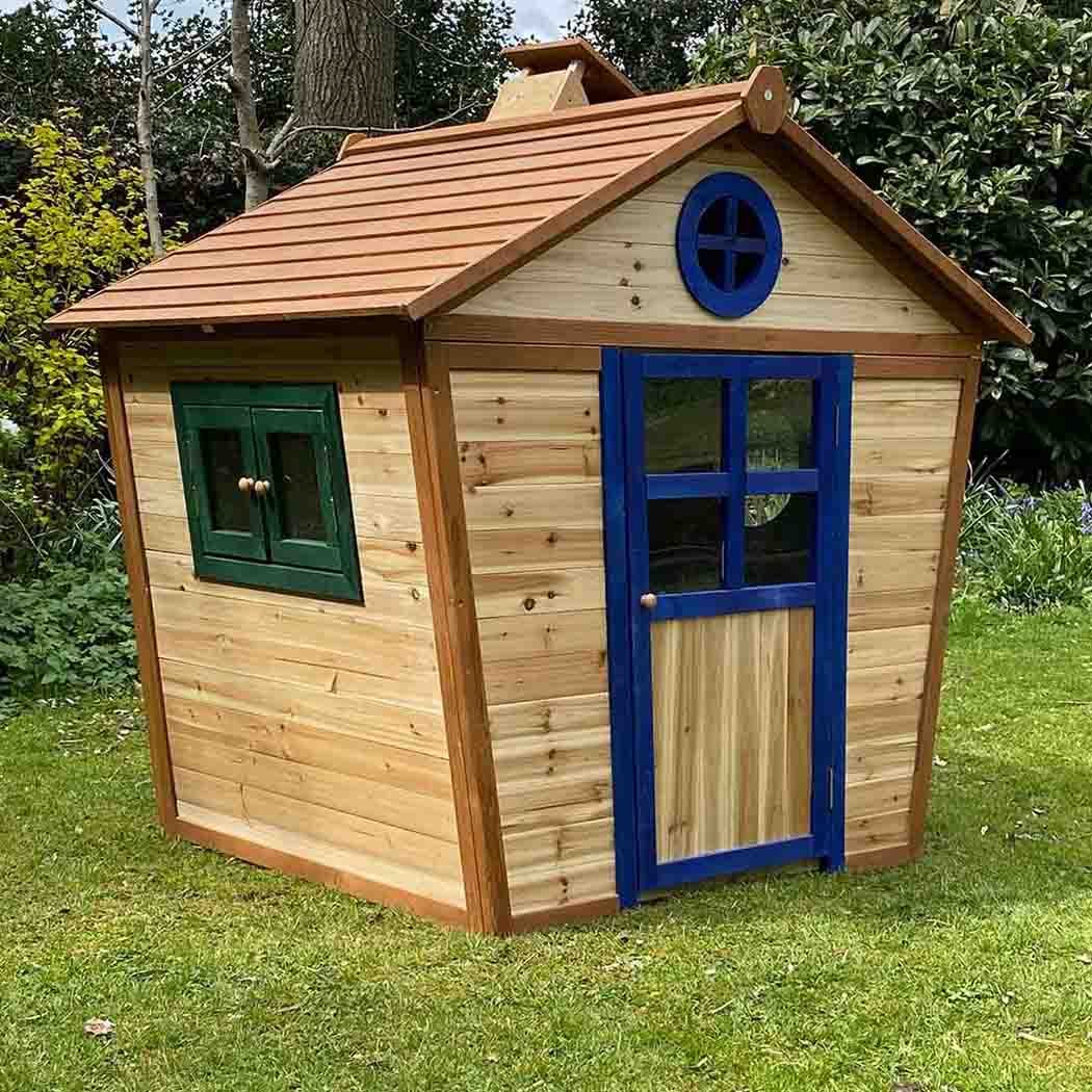 Redwood Lodge Wooden Playhouse | Pre-Painted Fir Kids' Garden Playhouse