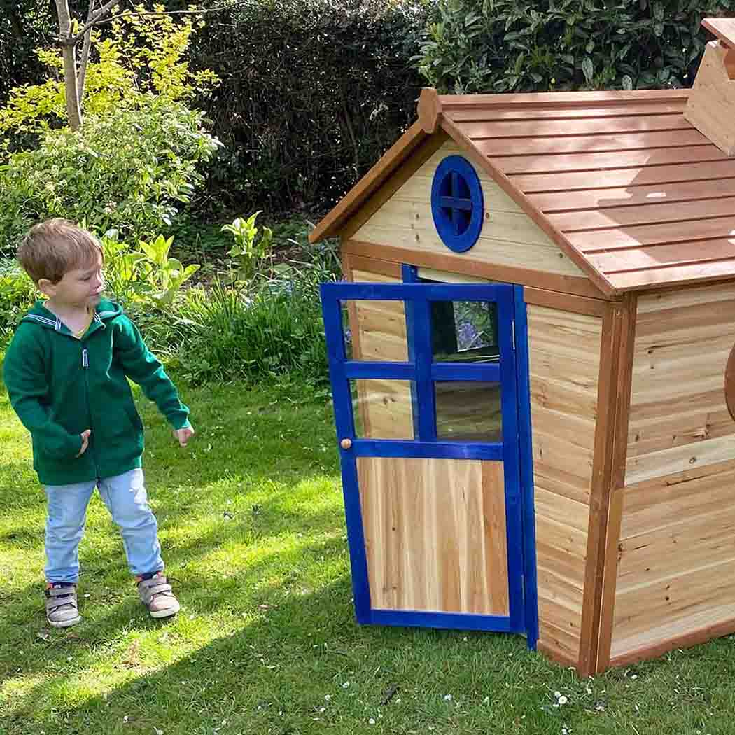 Redwood Lodge Wooden Playhouse | Pre-Painted Fir Kids' Garden Playhouse