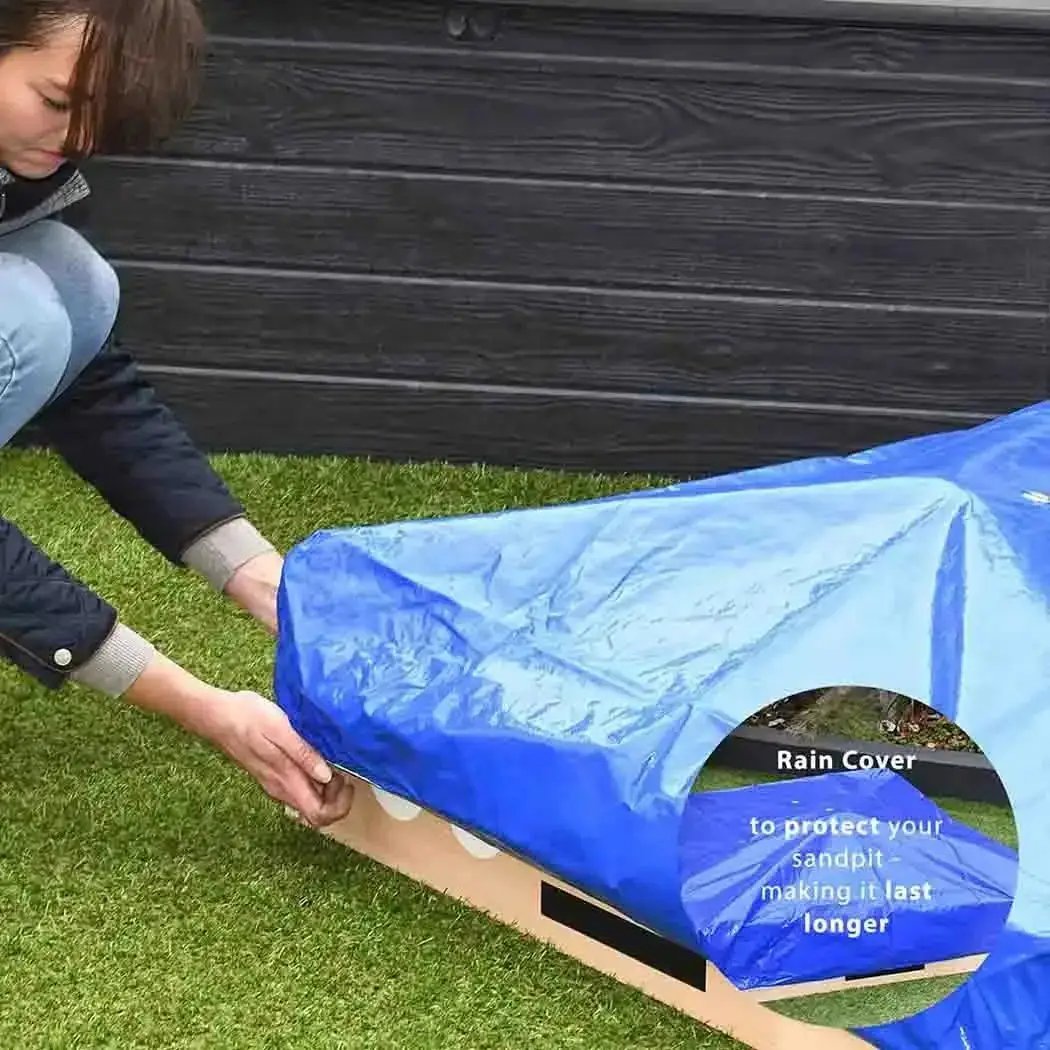 Car-Shaped Wooden Sandpit with Cover | Kids' Novelty Garden Sandpit