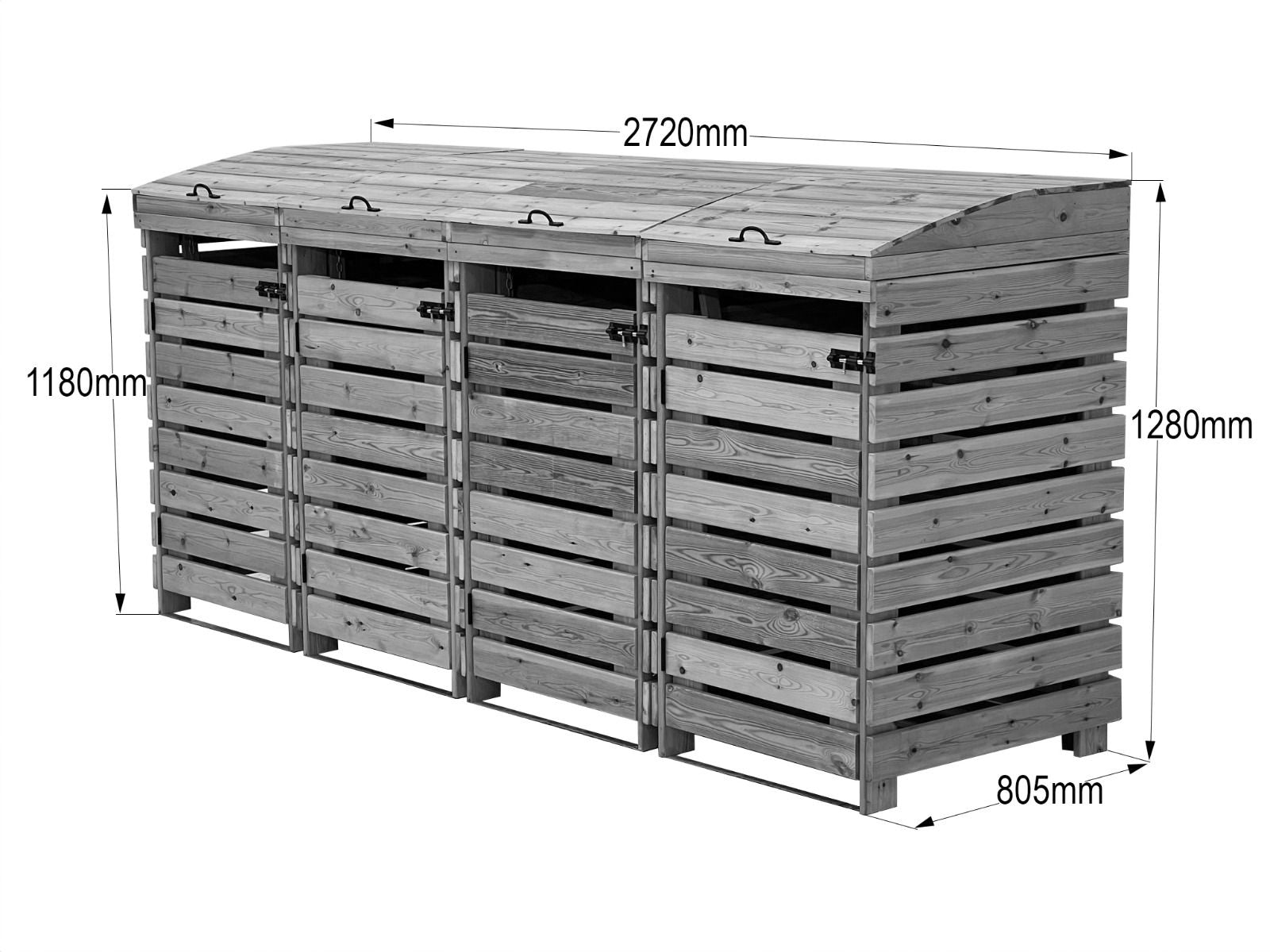 BinBreeze Wheelie Bin Storage Unit | Wooden Bin Store &amp; Hideaway | 1&ndash;4 Bins
