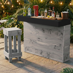 L-Shape Rustic Wooden Garden Bar | Corner Pallet-Style Outdoor Bar