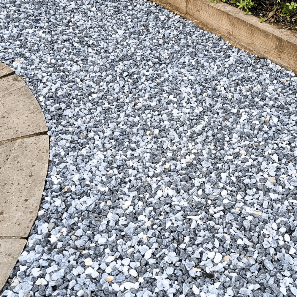 Black Ice Gravel | 20mm Black, Grey & White Marble Chippings