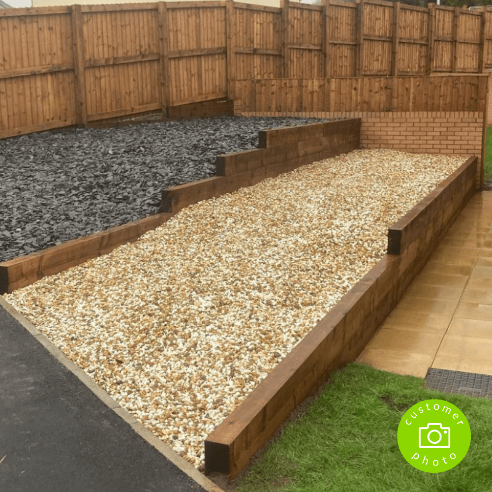 Gold & White Gravel | 20mm Blended Decorative Chippings