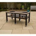 Grill Table Fits All BBQ kitchen space for dual kamado ceramic smokers
