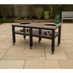Grill Table Fits All BBQ kitchen space for dual kamado ceramic smokers